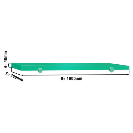 GGM Gastro Chopping Board for Prep Table - 1000x700mm - Thickness: 40mm - HACCP-Compliant - HDPE (PE500) - Green