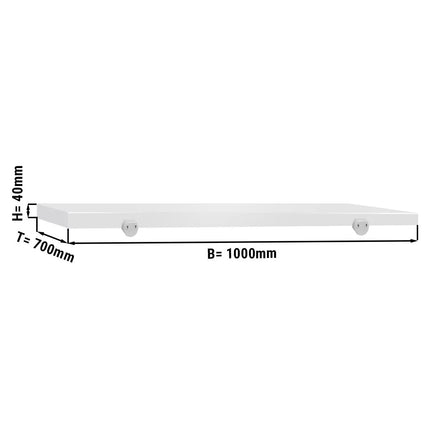 GGM Gastro Chopping Board for Prep Table - 1000x700mm - Thickness: 40mm - HACCP-Compliant - PE 500 (HDPE) - White