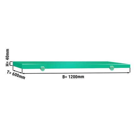 GGM Gastro Chopping Board for Prep Table - 1200x600mm - Thickness: 40mm - HACCP-Compliant - PE500 - Green
