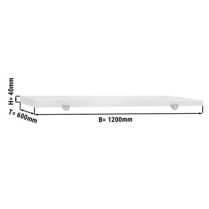GGM Gastro Chopping Board for Prep Table - 1200x600mm - Thickness: 40mm - HACCP-Compliant - PE 500 (HDPE) - White