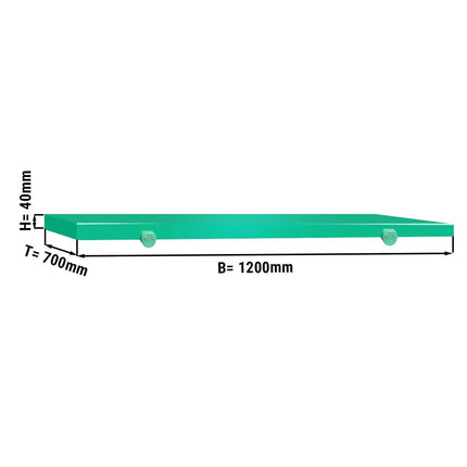 GGM Gastro Chopping Board for Prep Table - 1200x700mm - Thickness: 40mm - HACCP-Compliant - PE500 (HDPE) - Green