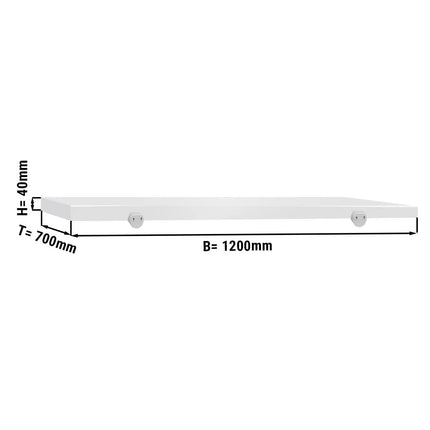 GGM Gastro Chopping Board for Prep Table - 1200x700mm - Thickness: 40mm - HACCP-Compliant - PE500 (HDPE) - White