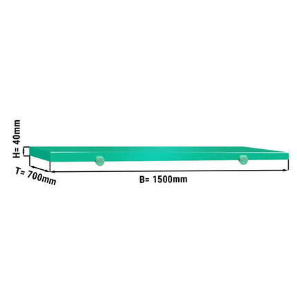GGM Gastro Chopping Board for Prep Table - 1500x700mm - Thickness: 40mm - HACCP-Compliant - PE500 (HDPE) - Green