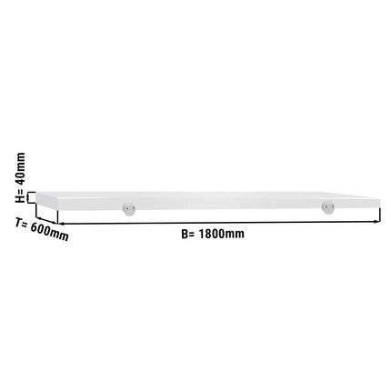 GGM Gastro Chopping Board for Prep Table - 1800x600mm - Thickness: 40mm - HACCP-Compliant - PE500 - White