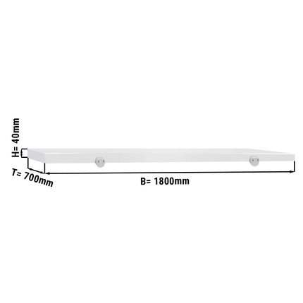 GGM Gastro Chopping Board for Prep Table - 1800x700mm - Thickness: 40mm - HACCP-Compliant - HDPE (PE500) - White
