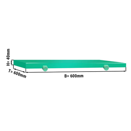 GGM Gastro Chopping Board for Prep Table - 600x600mm - Thickness: 40mm - HACCP-Compliant - Plastic - Green