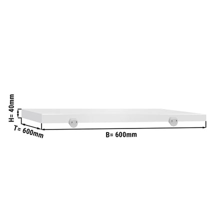 GGM Gastro Chopping Board for Prep Table - 600x600mm - Thickness: 40mm - HACCP-Compliant - HDPE (PE500) - White