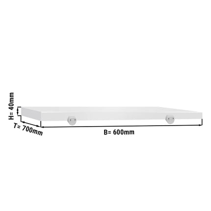 GGM Gastro Chopping Board for Prep Table - 600x700mm - Thickness: 40mm - HACCP-Compliant - PE 500 - White