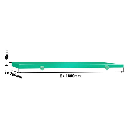 GGM Gastro Chopping Board for Prep Table - 700x1800mm - Thickness: 40mm - HACCP-Compliant - PE 500 (HDPE) - Green