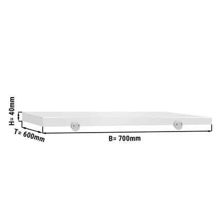 GGM Gastro Chopping Board for Prep Table - 700x600mm - Thickness: 40mm - HACCP-Compliant - PE500 - White