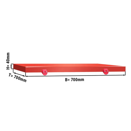 GGM Gastro Chopping Board for Prep Table - 700x700mm - Thickness: 40mm - HACCP-Compliant - PE 500 (HDPE) - Red