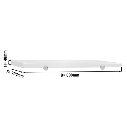 GGM Gastro Chopping Board for Prep Table - 800x700mm - Thickness: 40mm - HACCP-Compliant - PE 500 - White