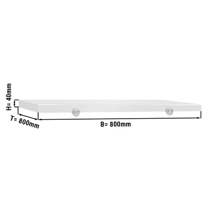 GGM Gastro Chopping Board for Prep Table - 800x800mm - Thickness: 40mm - HACCP-Compliant - HDPE (PE500) - White