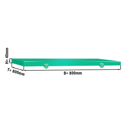 GGM Gastro Chopping Board for Prep Table - 800x800mm - Thickness: 40mm - HACCP-Compliant - HDPE (PE 500) - Green