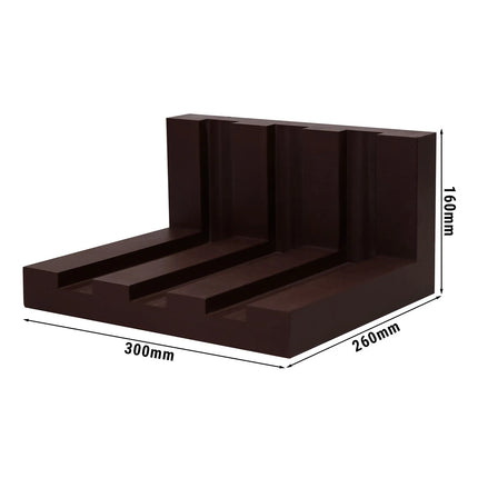 GGM Gastro Chopping Board Rack for 40mm Boards - 3 Slots - Polyethylene - Brown