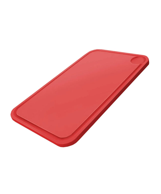 GGM Gastro Chopping Board with Juice Groove - 250x400mm - Thickness: 20mm - HACCP-Compliant - Polyethylene - Red