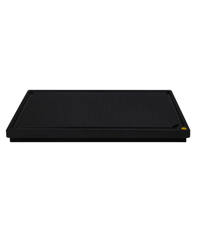 GGM Gastro Chopping Board with Juice Groove - 265x325mm - Thickness: 20mm - HACCP-Compliant - Polyethylene - Black