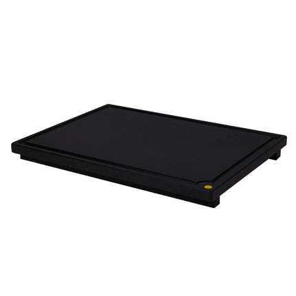 GGM Gastro Chopping Board with Juice Groove - 265x325mm - Thickness: 20mm - HACCP-Compliant - Polyethylene - Black