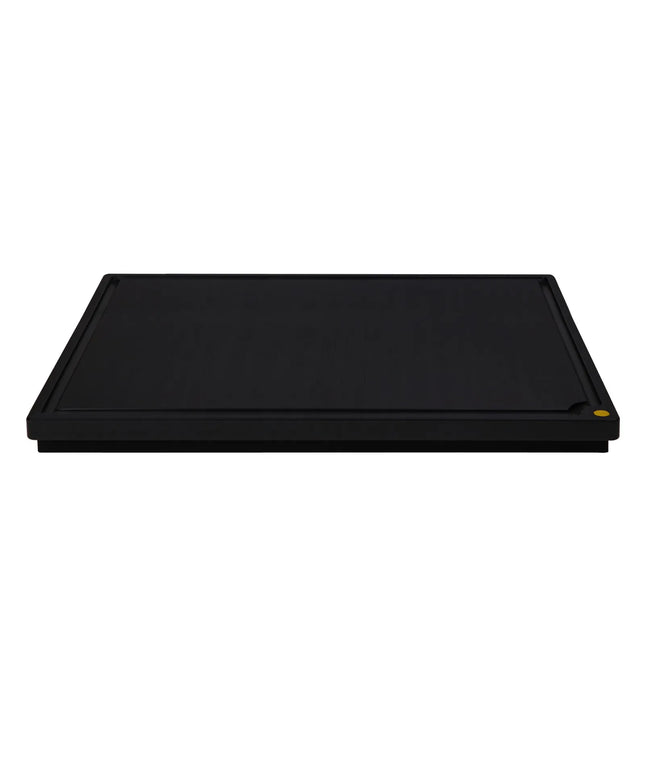 GGM Gastro Chopping Board with Juice Groove - 325x530mm - Thickness: 20mm - HACCP-Compliant - Polyethylene - Black