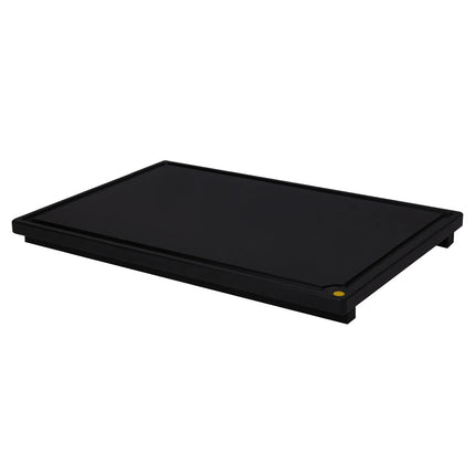 GGM Gastro Chopping Board with Juice Groove - 325x530mm - Thickness: 20mm - HACCP-Compliant - Polyethylene - Black