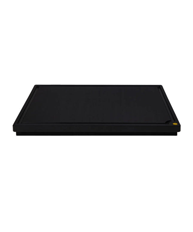 GGM Gastro Chopping Board with Juice Groove - 400x305mm - Thickness: 20mm - HACCP-Compliant - Polyethylene - Black