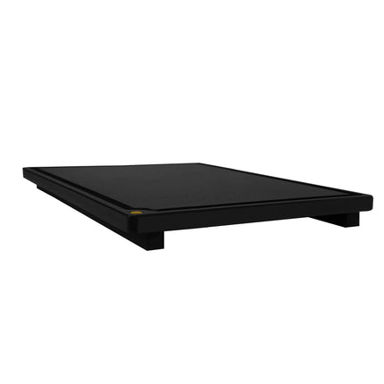 GGM Gastro Chopping Board with Juice Groove - 400x305mm - Thickness: 20mm - HACCP-Compliant - Polyethylene - Black