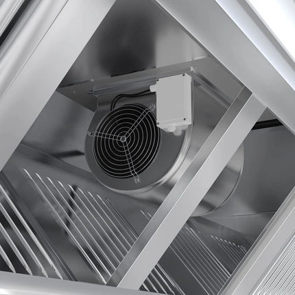 GGM Gastro Chụp Hút Mùi Gắn Trần Có Quạt Tích Hợp - 2800mm - Kèm Bộ Điều Tốc Ngoài, Bộ Lọc Vách Ngăn & Đèn LED - Sâu 1300mm