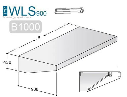 GGM Gastro Chụp Hút Mùi Gắn Tường - 1000mm - Kèm Bộ Lọc Vách Ngăn & Đèn LED