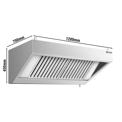 GGM Gastro Chụp Hút Mùi Gắn Tường - 1200mm - Kèm Bộ Lọc Vách Ngăn & Đèn LED
