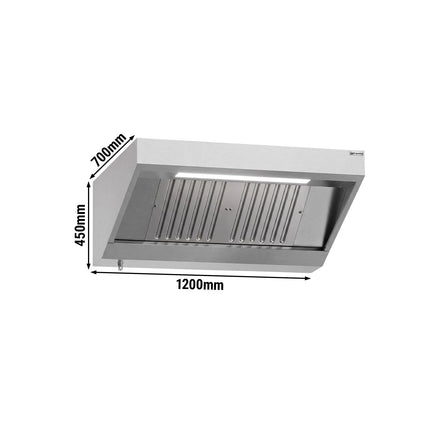 GGM Gastro Chụp Hút Mùi Gắn Tường - 1200mm - Kèm Bộ Lọc Vách Ngăn & Đèn LED