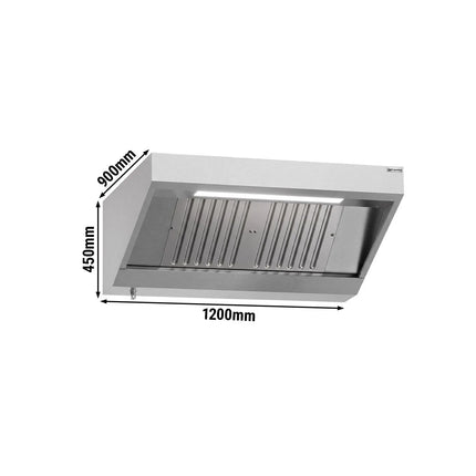 GGM Gastro Chụp Hút Mùi Gắn Tường - 1200mm - Kèm Bộ Lọc Vách Ngăn & Đèn LED