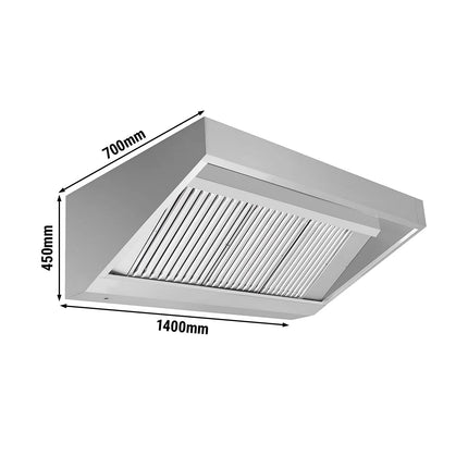 GGM Gastro Chụp Hút Mùi Gắn Tường - 1400mm - Kèm Bộ Lọc Vách Ngăn & Đèn LED