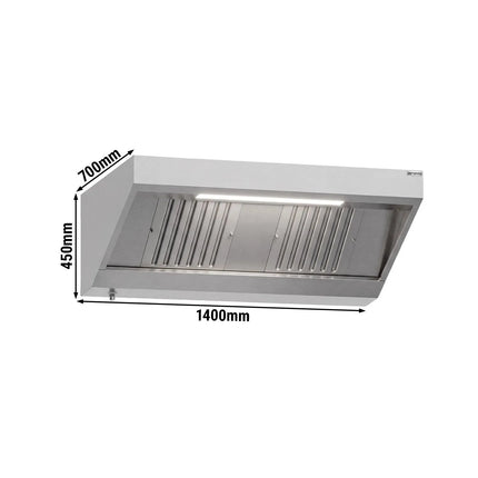 GGM Gastro Chụp Hút Mùi Gắn Tường - 1400mm - Kèm Bộ Lọc Vách Ngăn & Đèn LED