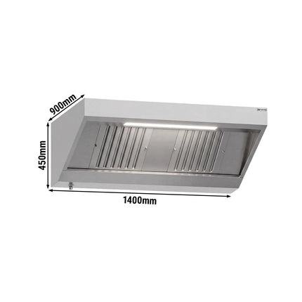 GGM Gastro Chụp Hút Mùi Gắn Tường - 1400mm - Kèm Bộ Lọc Vách Ngăn & Đèn LED