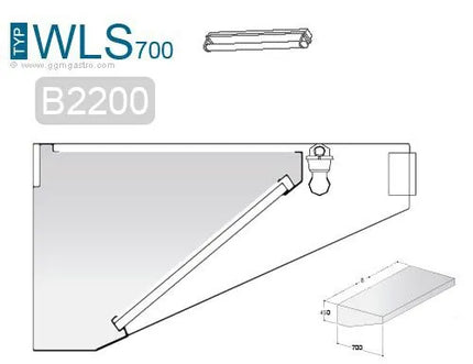 GGM Gastro Chụp Hút Mùi Gắn Tường - 2200mm - Kèm Bộ Lọc Vách Ngăn & Đèn LED