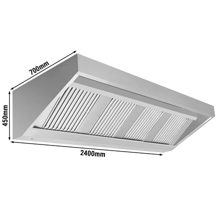 GGM Gastro Chụp Hút Mùi Gắn Tường - 2400mm - Kèm Bộ Lọc Vách Ngăn & Đèn LED