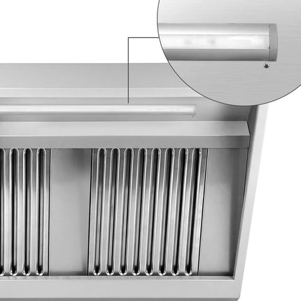 GGM Gastro Chụp Hút Mùi Gắn Tường - 2400mm - Kèm Bộ Lọc Vách Ngăn & Đèn LED