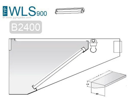 GGM Gastro Chụp Hút Mùi Gắn Tường - 2400mm - Kèm Bộ Lọc Vách Ngăn & Đèn LED