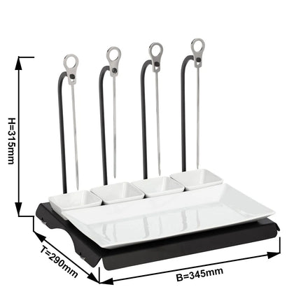 GGM Gastro CLASSICO - Skewer Rack - Black - incl. 4 skewers