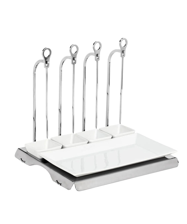 GGM Gastro CLASSICO - Skewer Rack - Stainless Steel - incl. 4 skewers