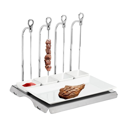 GGM Gastro CLASSICO - Skewer Rack - Stainless Steel - incl. 4 skewers