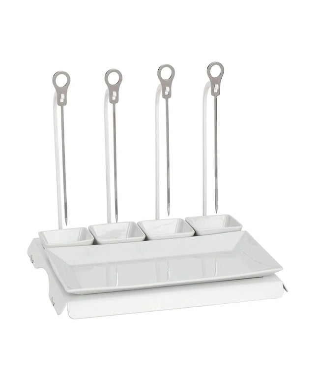 GGM Gastro CLASSICO - Skewer Rack - White - incl. 4 skewers