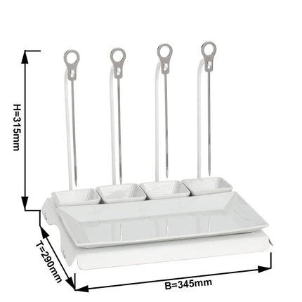 GGM Gastro CLASSICO - Skewer Rack - White - incl. 4 skewers