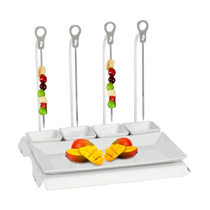 GGM Gastro CLASSICO - Skewer Rack - White - incl. 4 skewers