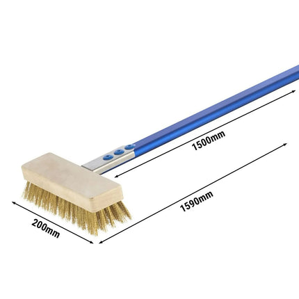 GGM Gastro Cleaning Brush for Pizza & Electric Ovens - 200x1590x60mm - Brass bristles, Aluminium handle - with Scraper