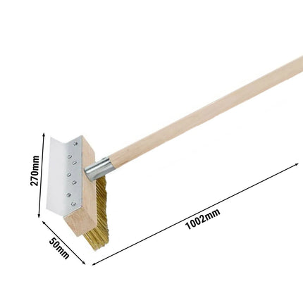 GGM Gastro Cọ Lò Pizza Có Dao Cạo - 270x1002x50mm - Lông Đồng - Cán Gỗ