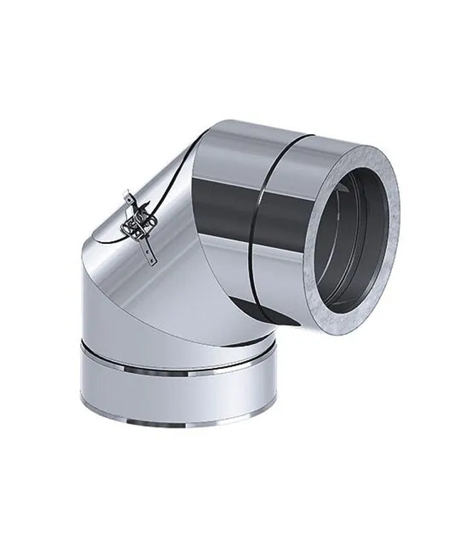 GGM Gastro Co Nối Có Cửa Vệ Sinh - 90° Cố Định - Thép Không Gỉ - Cho Ống Ngoài Ø400mm - Ø350mm