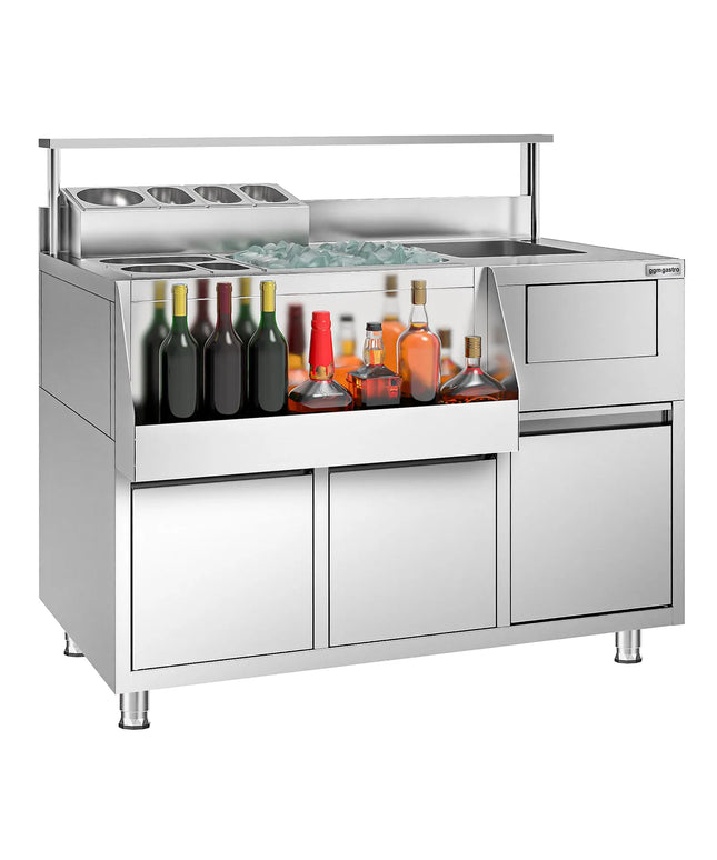GGM Gastro Cocktail Prep Table - Stainless Steel - 1200x720mm - with 2 drawers