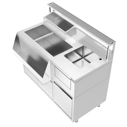 GGM Gastro Cocktail Prep Table - Stainless Steel - 1200x720mm - with 2 drawers