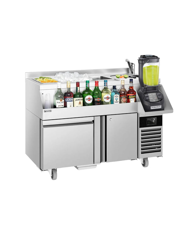 GGM Gastro Cocktail Station / Commercial Back Bar Counter - 1200mm - 150L - 1 Door, 1 Drawer - 13A Plug